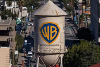 Warner Bros. Water Tower Repainted to Add ‘A Skydance Corporation’