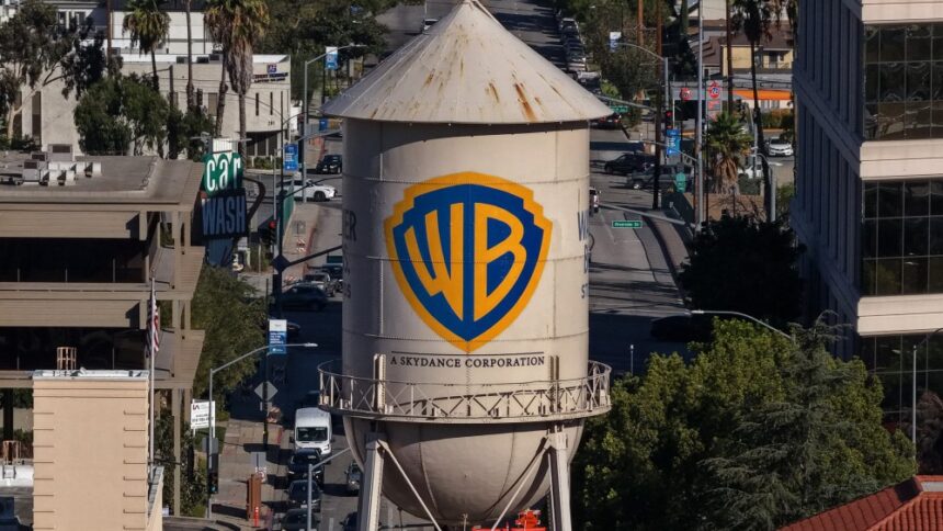Warner Bros. Water Tower Repainted to Add ‘A Skydance Corporation’